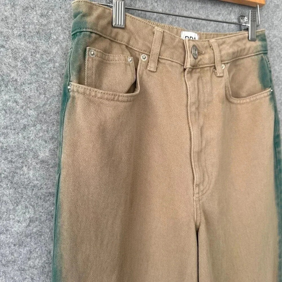 BDG Jeans Womens 27 Tan High and Wide Paint Side Stripe Crop Casual School Denim - Picture 4 of 12